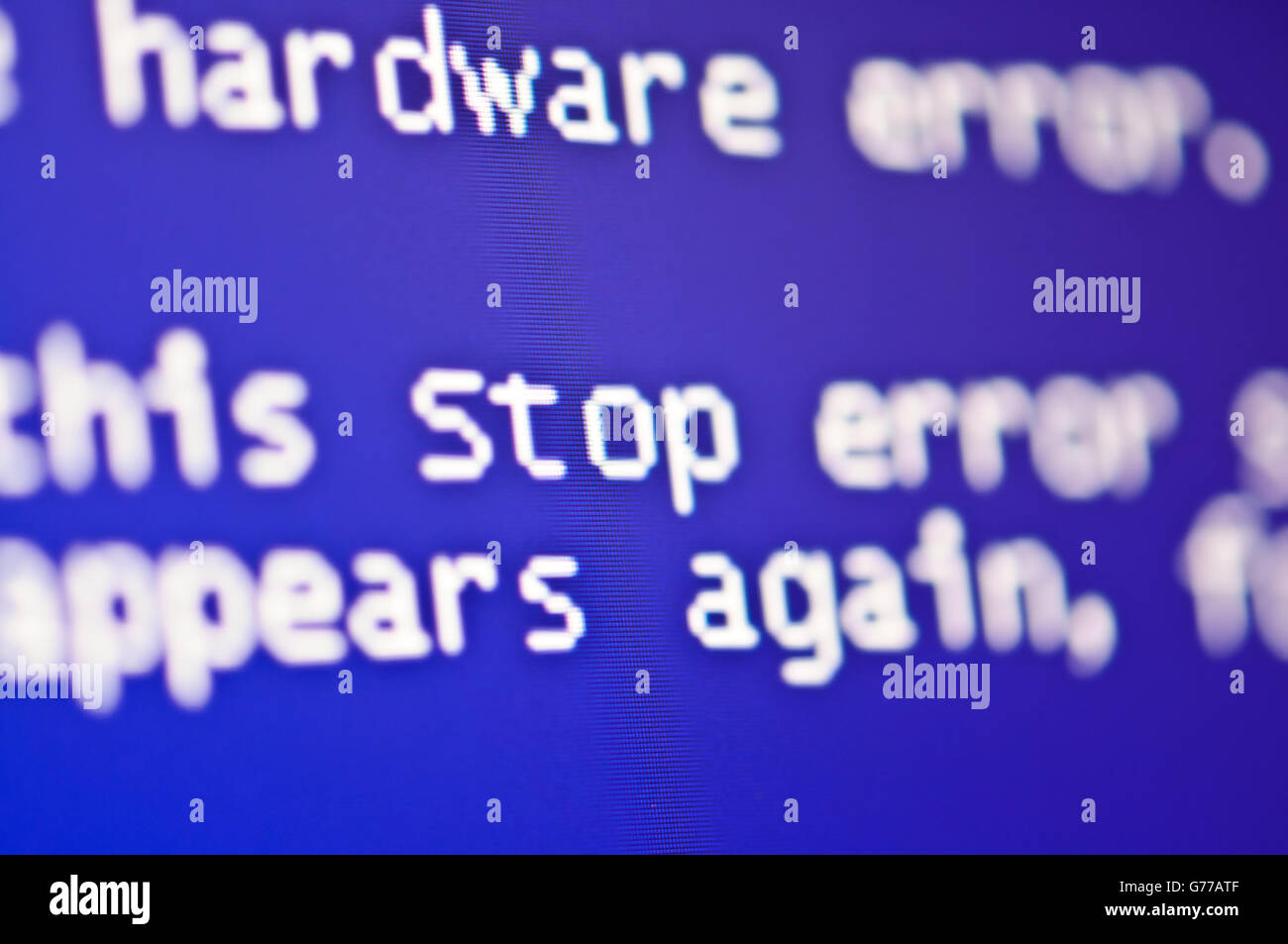 Errore del computer Crash Blue Screen Foto Stock