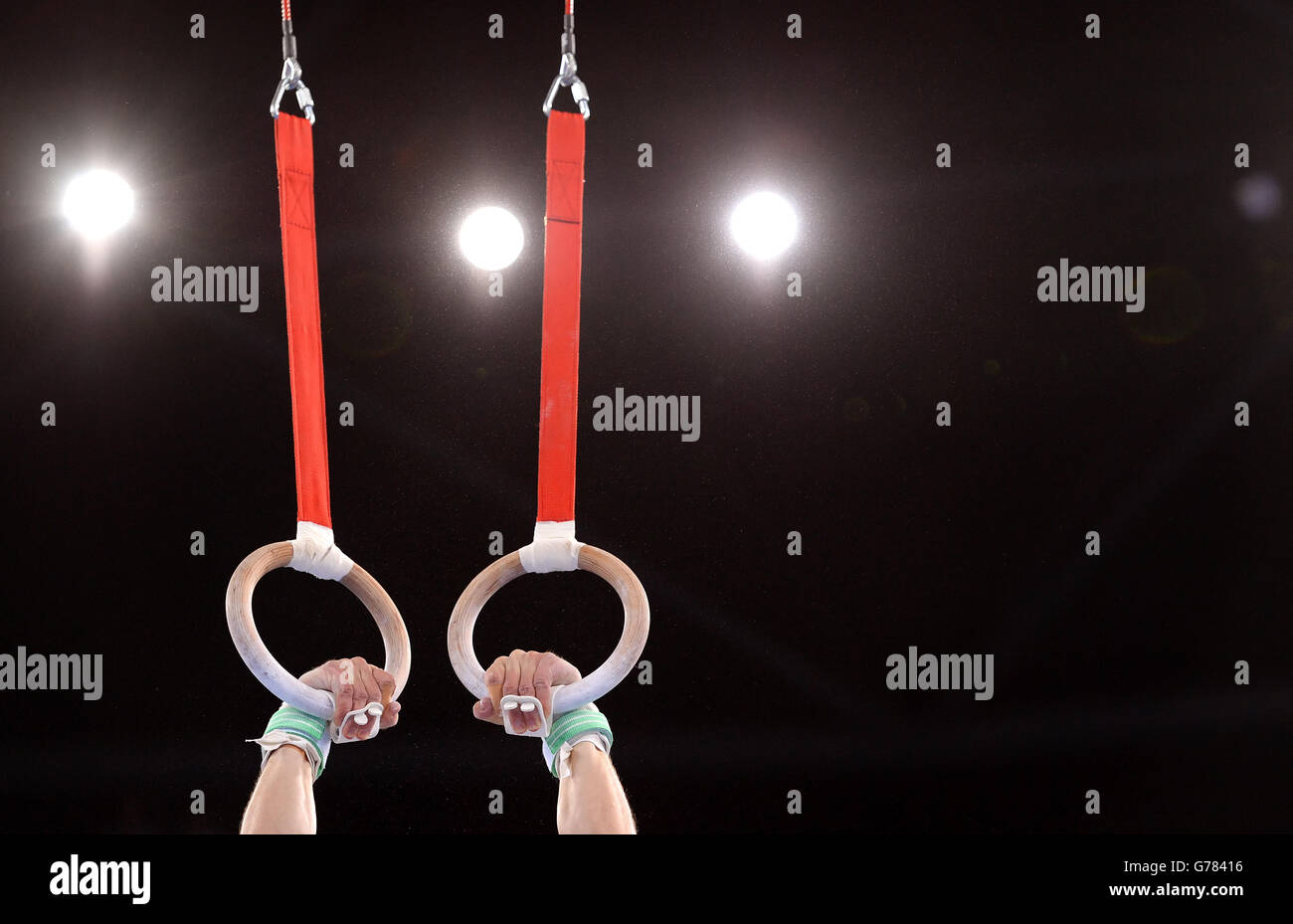 Durante la XXXX finale dell'apparato di ginnastica artistica alla SSE Hydro, durante i Giochi del Commonwealth 2014 a Glasgow. PREMERE ASSOCIAZIONE foto. Data immagine: Giovedì 31 luglio 2014. Vedere PA storia COMMONWEALTH Ginnastica artistica. Il credito fotografico dovrebbe essere: Dominic Lipinski/PA Wire. RESTRIZIONI: . Nessun uso commerciale. Nessuna emulazione video. Foto Stock