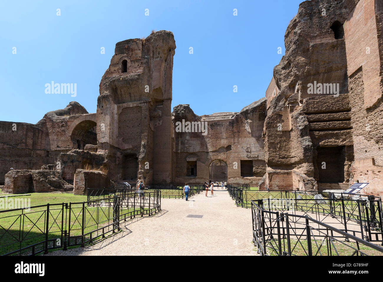 Ruderi di antiche terme romane di Caracalla, Roma, Italia. Foto Stock