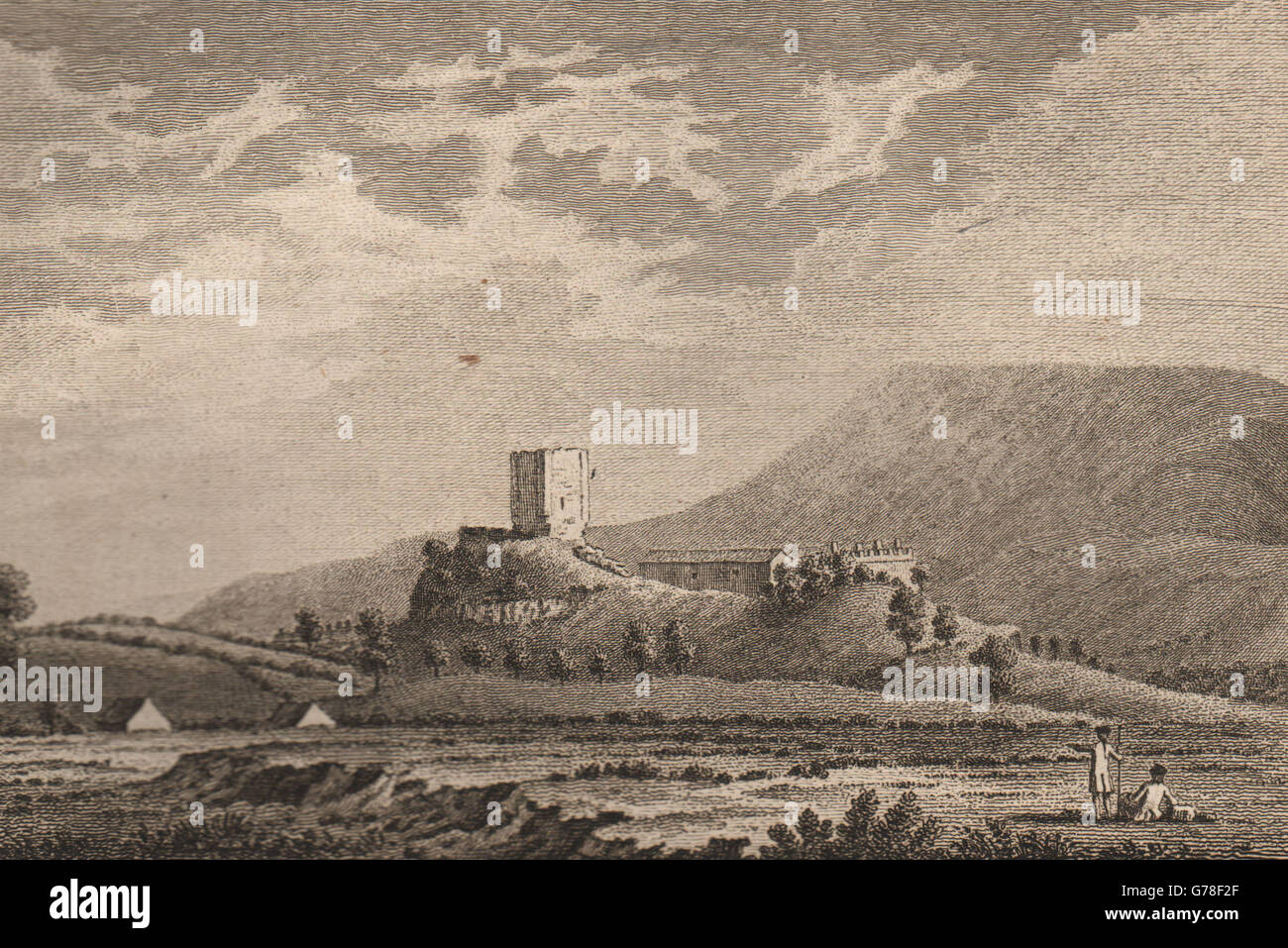 CLITHEROE CASTLE, Lancashire. "Clithero Castello". GROSE, antica stampa 1776 Foto Stock