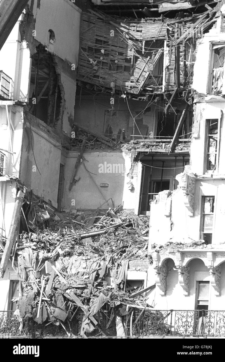 La criminalità - Il terrorismo - IRA Terraferma campagna di bombardamenti - Grand Hotel - Brighton - 1984 Foto Stock