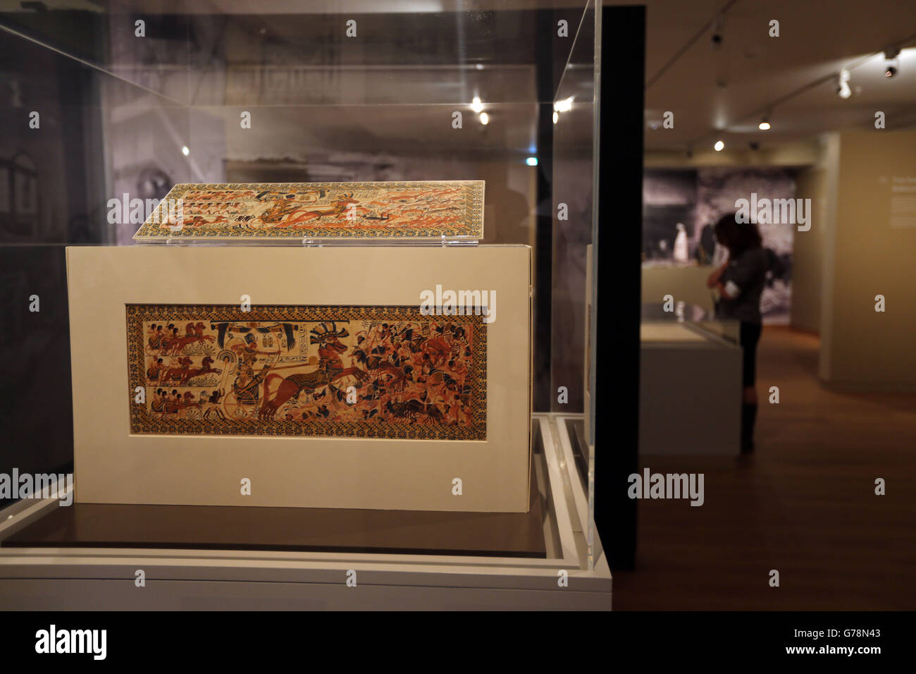 Visita le mostre presso l'Ashmolean Museum di Oxford in mostra alla mostra speciale "Discovering Tutankhamun", che dura fino al 2 novembre. Foto Stock