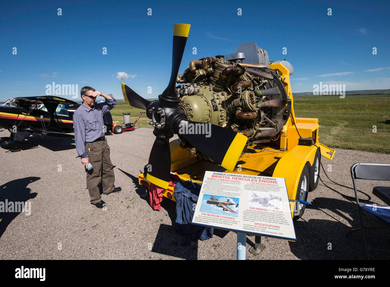 Bristol Hercules motore, Ali sopra Springbank, Springbank Airshow, Alberta, Canada Foto Stock
