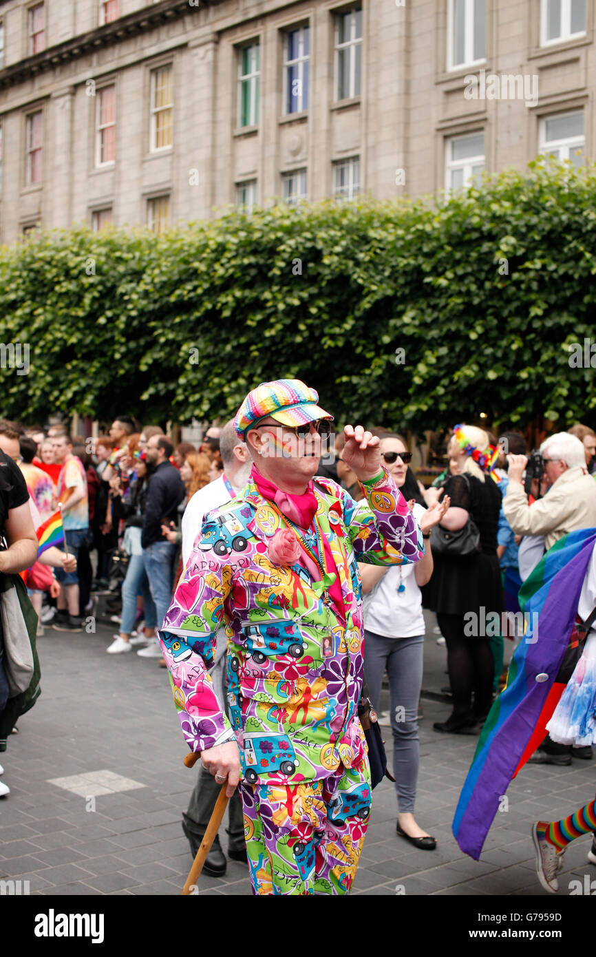 Dublino, Irlanda, 2016 Parade, orgoglio gay, diritti umani, politica, LGBT, Marzo, celebrazione, Foto Stock