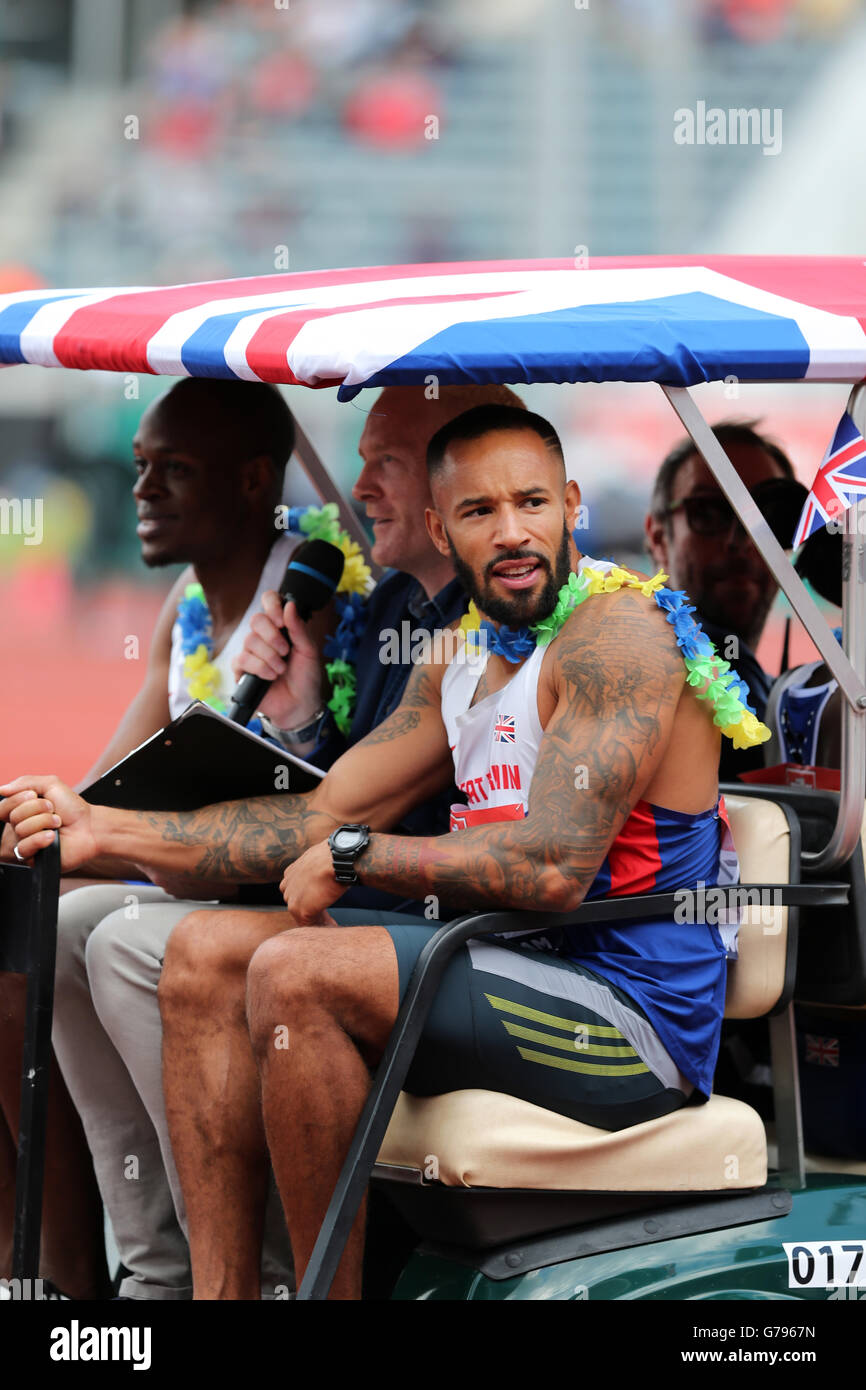 Birmingham, Regno Unito. Il 25 giugno, 2016. James Ellington100m uomini finale, 2016 del Campionato Britannico, Birmingham Alexander Stadium Regno Unito. Credito: Simon Balson/Alamy Live News Foto Stock