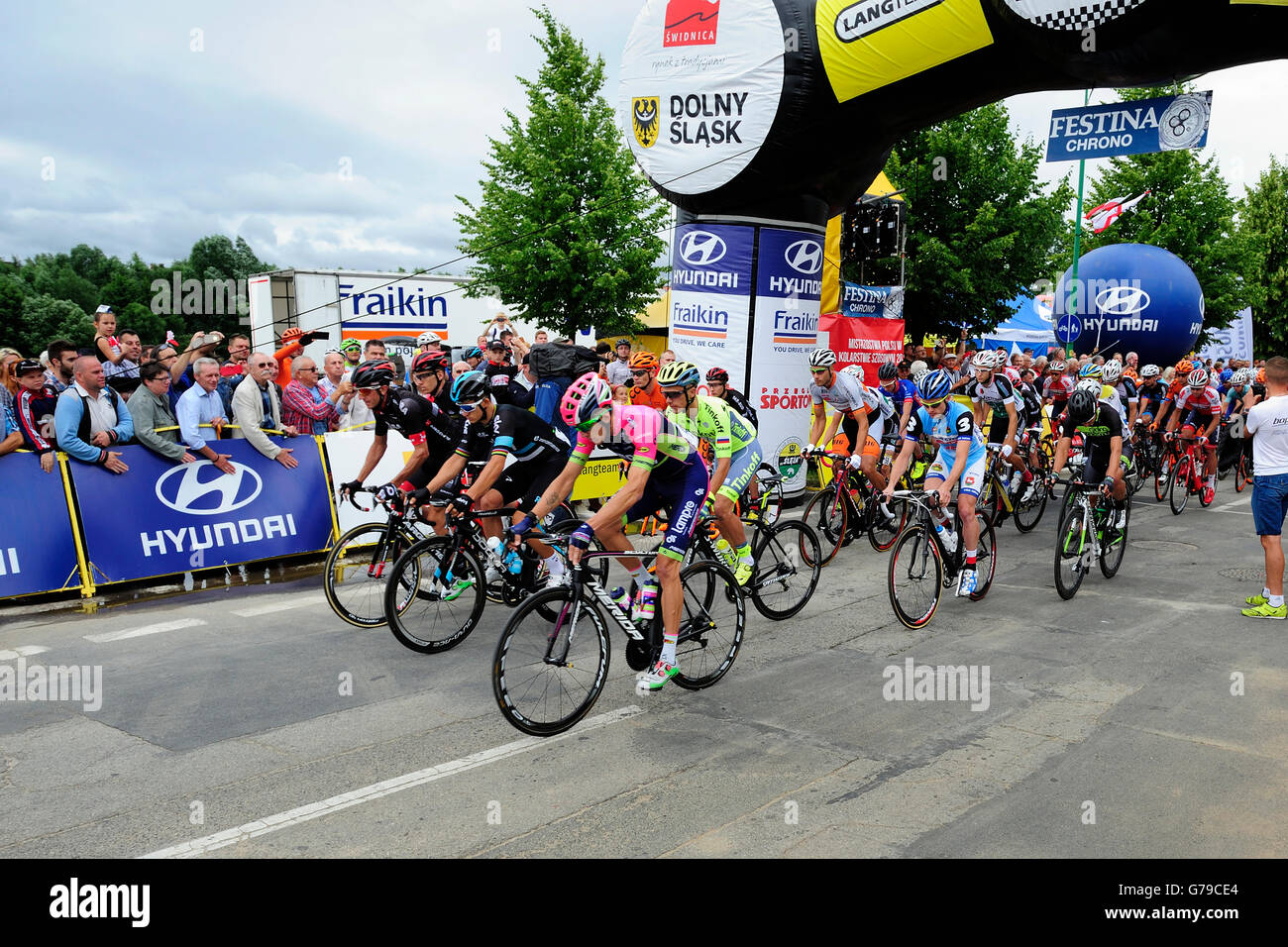 Swidnica, Polonia. 26 Giugno, 2016. Il campionato polacco di ciclismo su strada 2016, 2016 Credit: Kazimierz Jurewicz/Alamy Live News Foto Stock