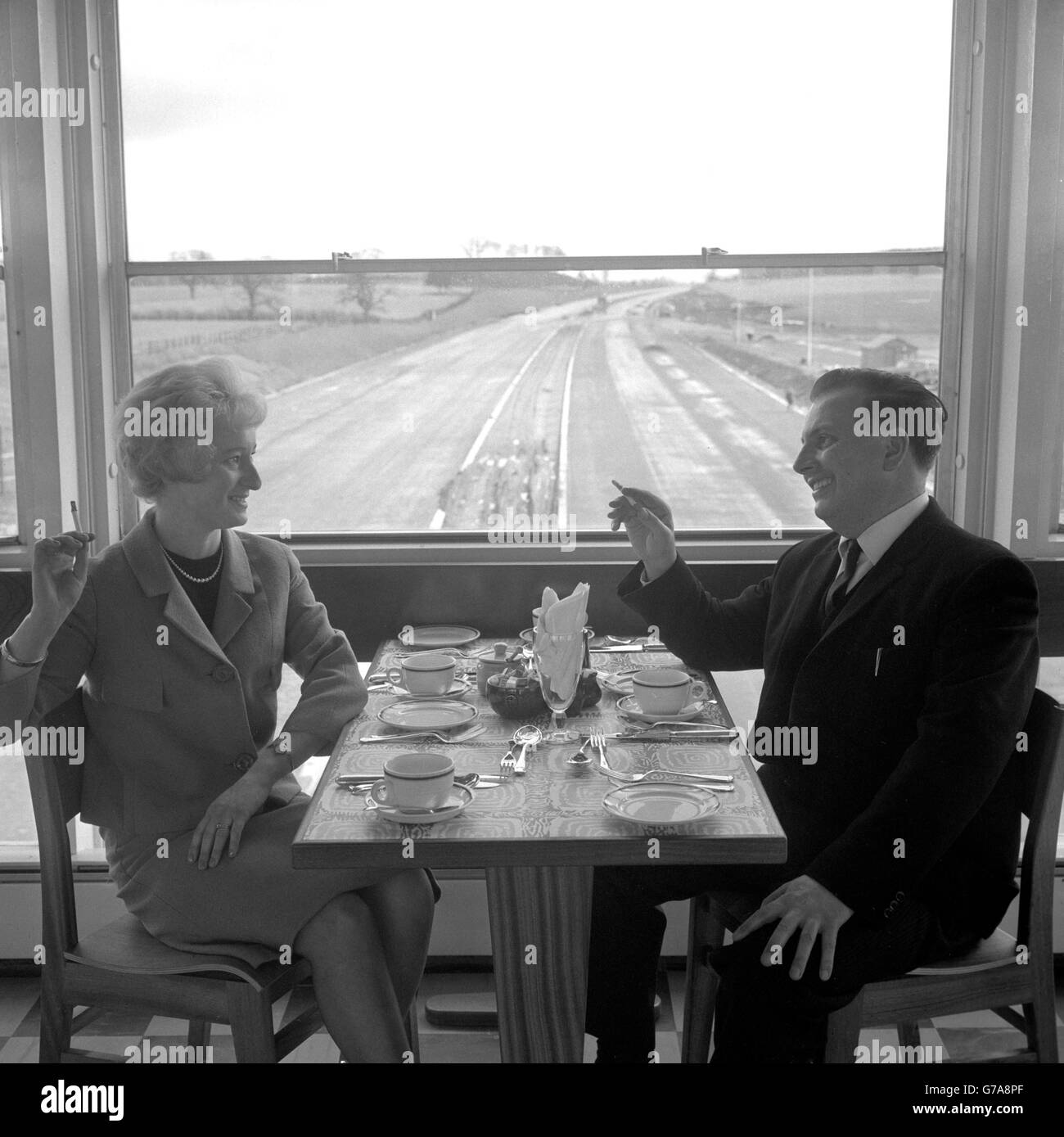 M6 Il ristorante Bridge - Keele Foto Stock