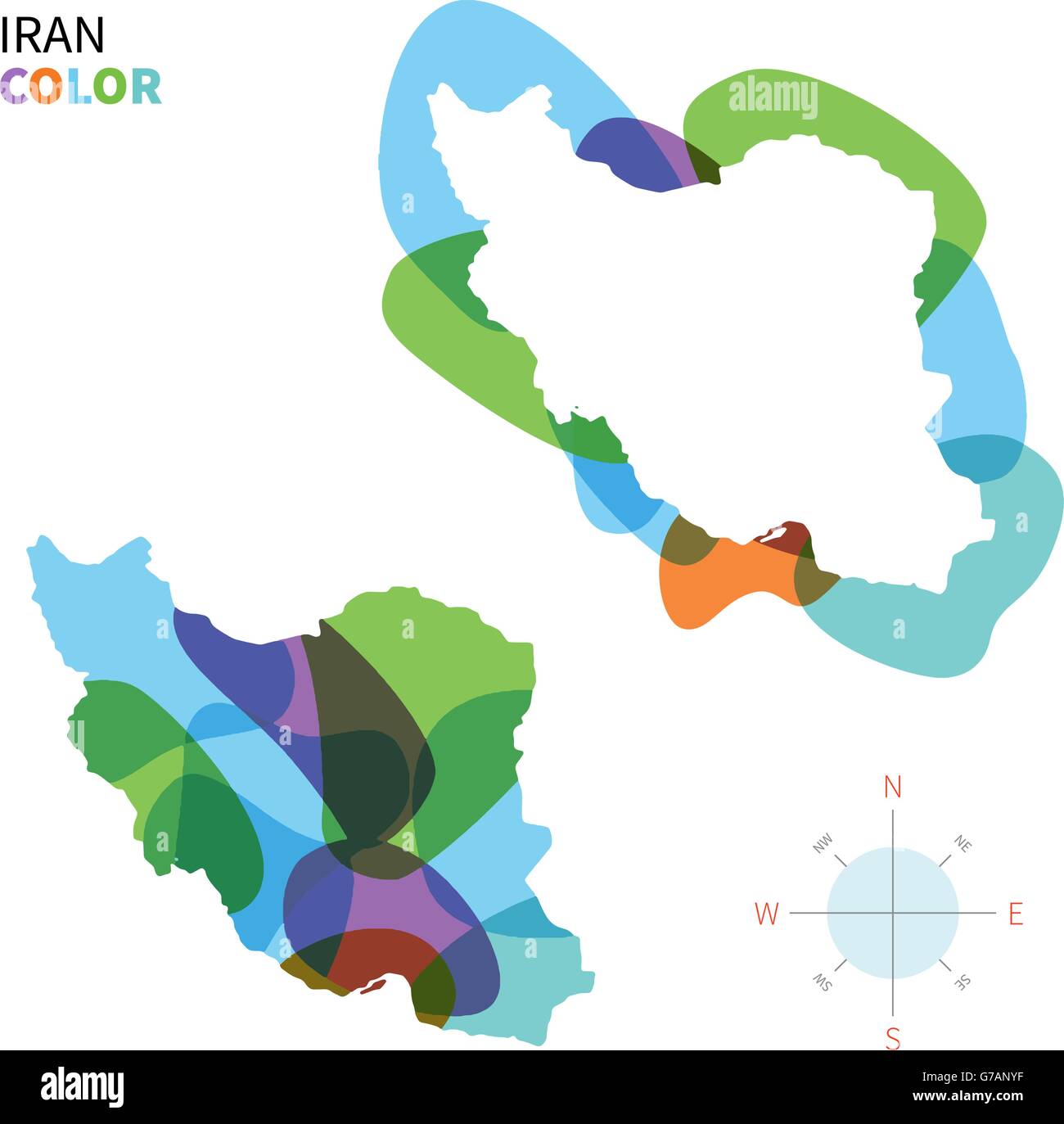 Vettore astratto colore Mappa di Iran Illustrazione Vettoriale
