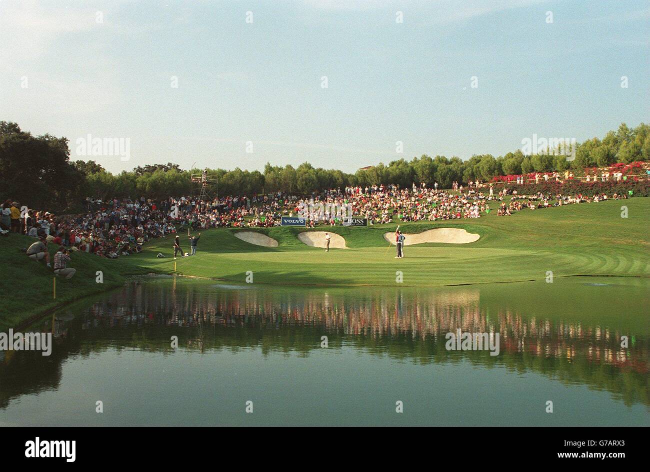 PGA Golf ... Volvo Masters a Valderrama. Il XVII verde Foto Stock
