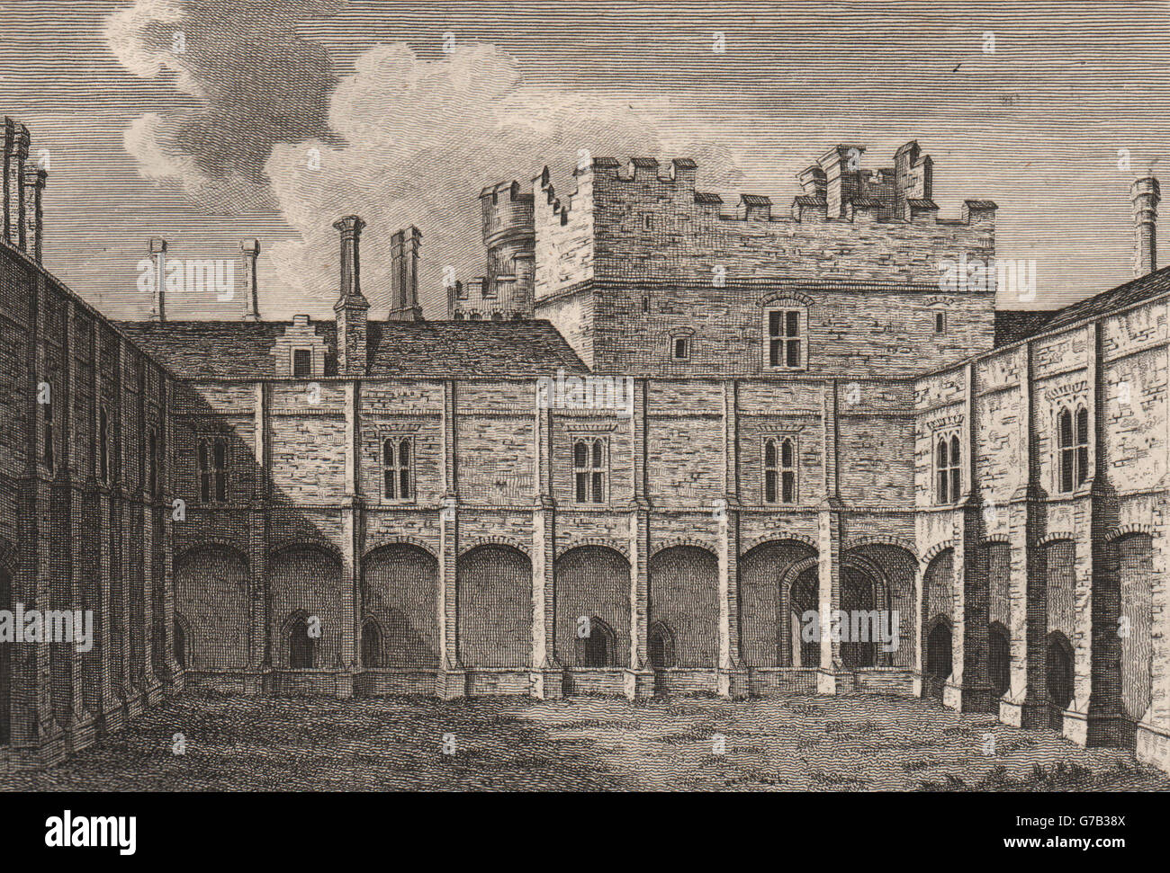 Il Castello di Herstmonceux, Sussex. "Herstmonceaux Castle'. La piastra 3. GROSE, 1776 Foto Stock