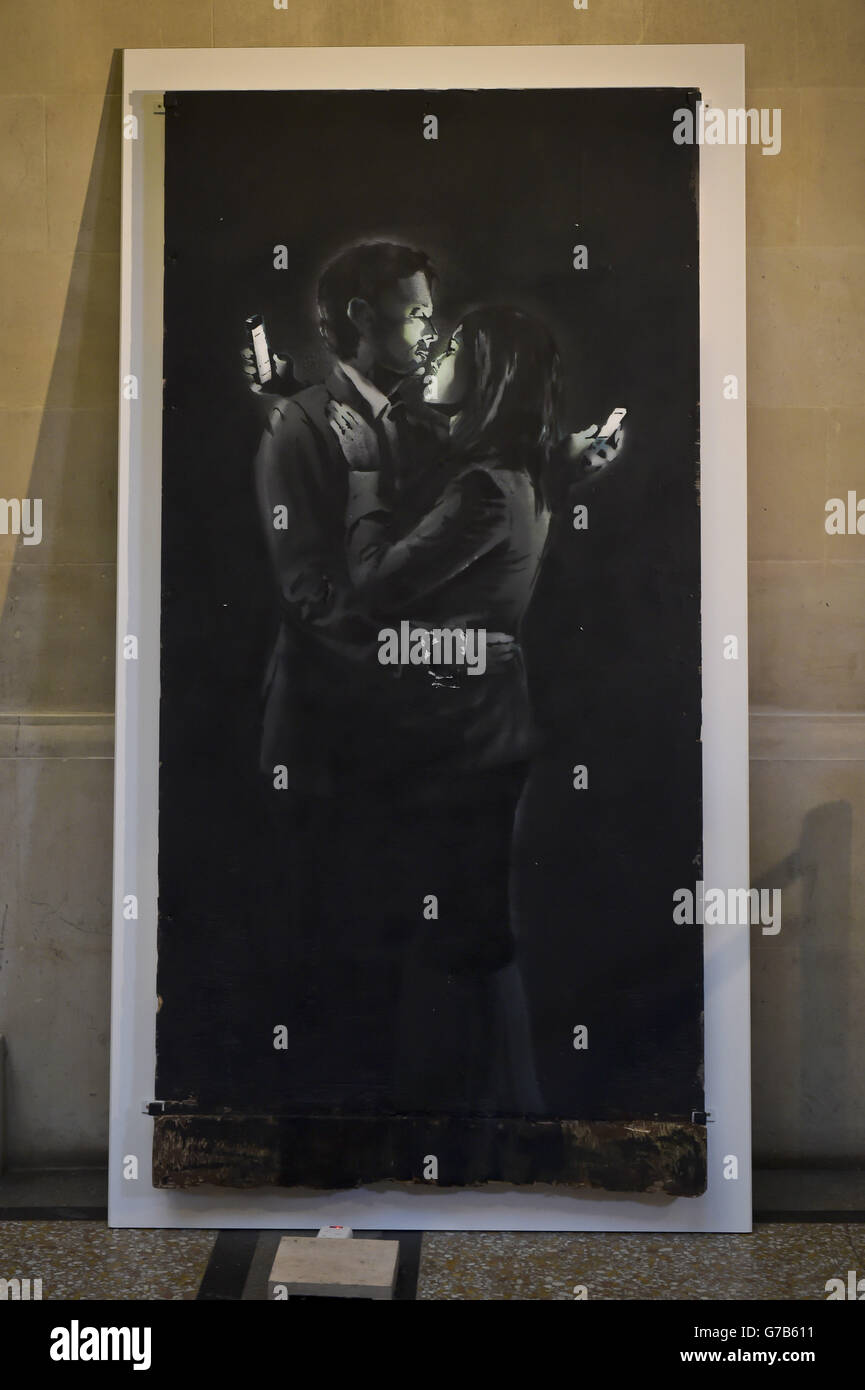 Banksy opere d'arte 'amanti della mobilità' all'interno del Bristol Museum & Art Gallery, dove viene annunciato l'opera d'arte è stata venduta. Foto Stock