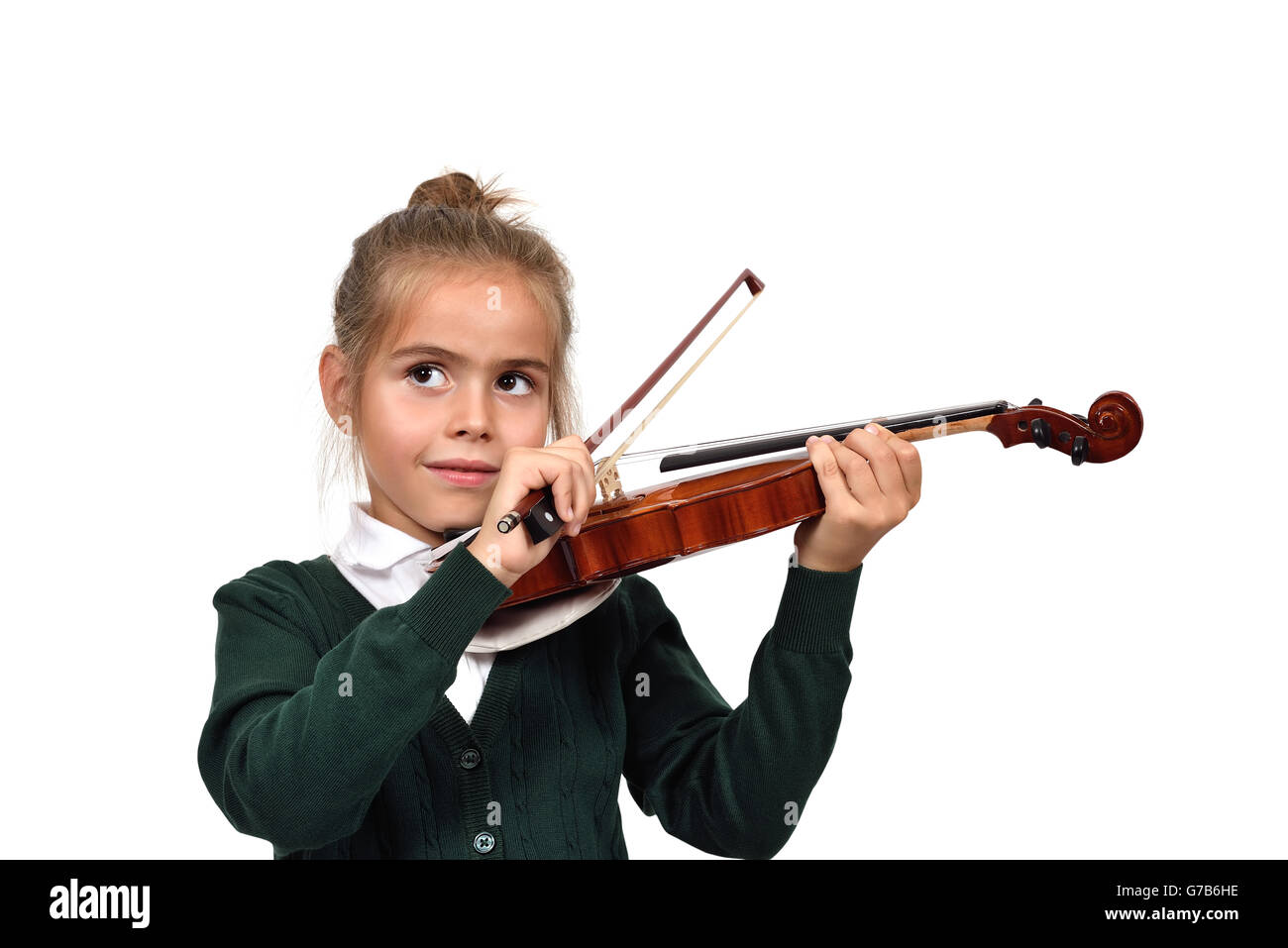 Bellissima bambina a suonare il violino Foto Stock