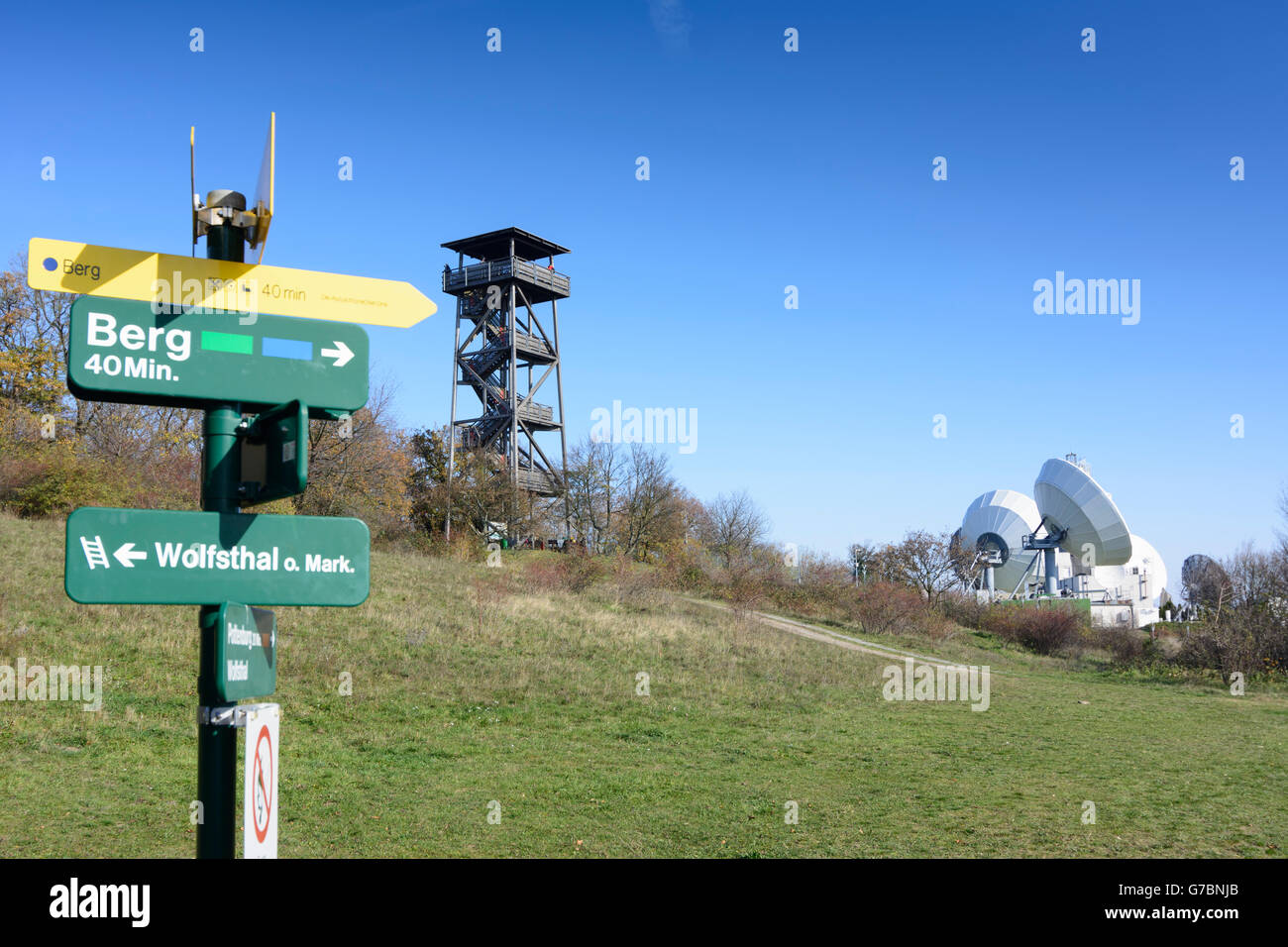 Lookout Königswarte e radio stazione di ascolto dei militari Intelligence Agency ( Forze Armate ), Berg, Austria, Niederöster Foto Stock