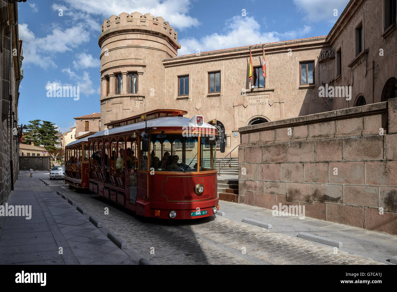 Piccolo treno turistico, Avila, Spagna Foto Stock