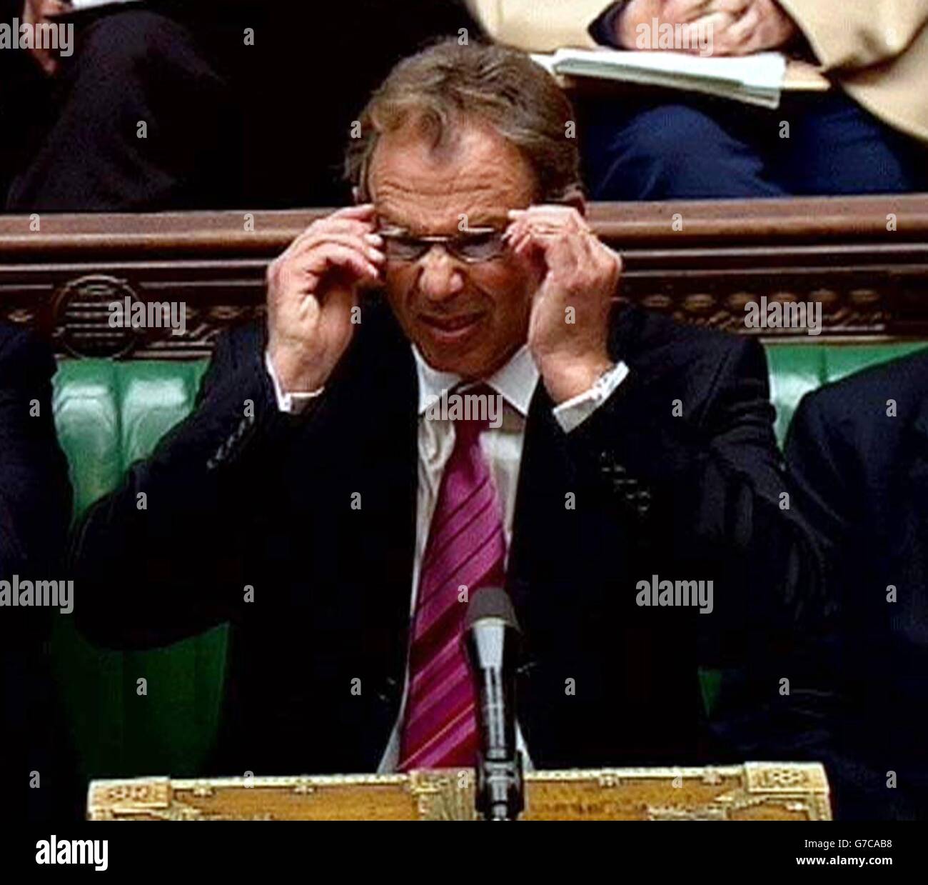 Tony Blair al Tempo delle interrogazioni Foto Stock