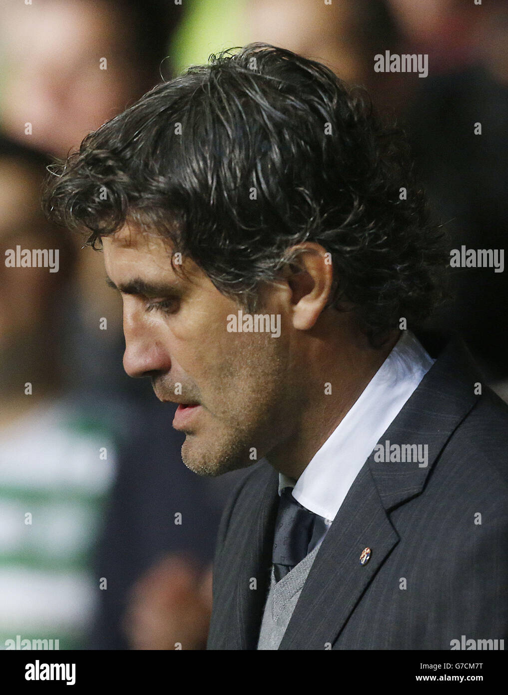 Dinamo Zagreb Manager Zoran Mamic durante la partita della UEFA Europa League al Celtic Park, Glasgow. Foto Stock