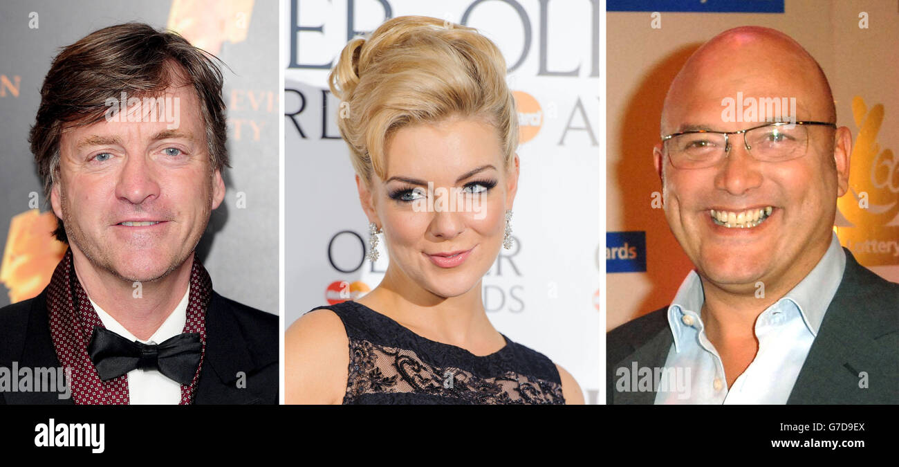 File foto di (da sinistra) Richard Madeley, Sheridan Smith e Gregg Wallace. Foto Stock