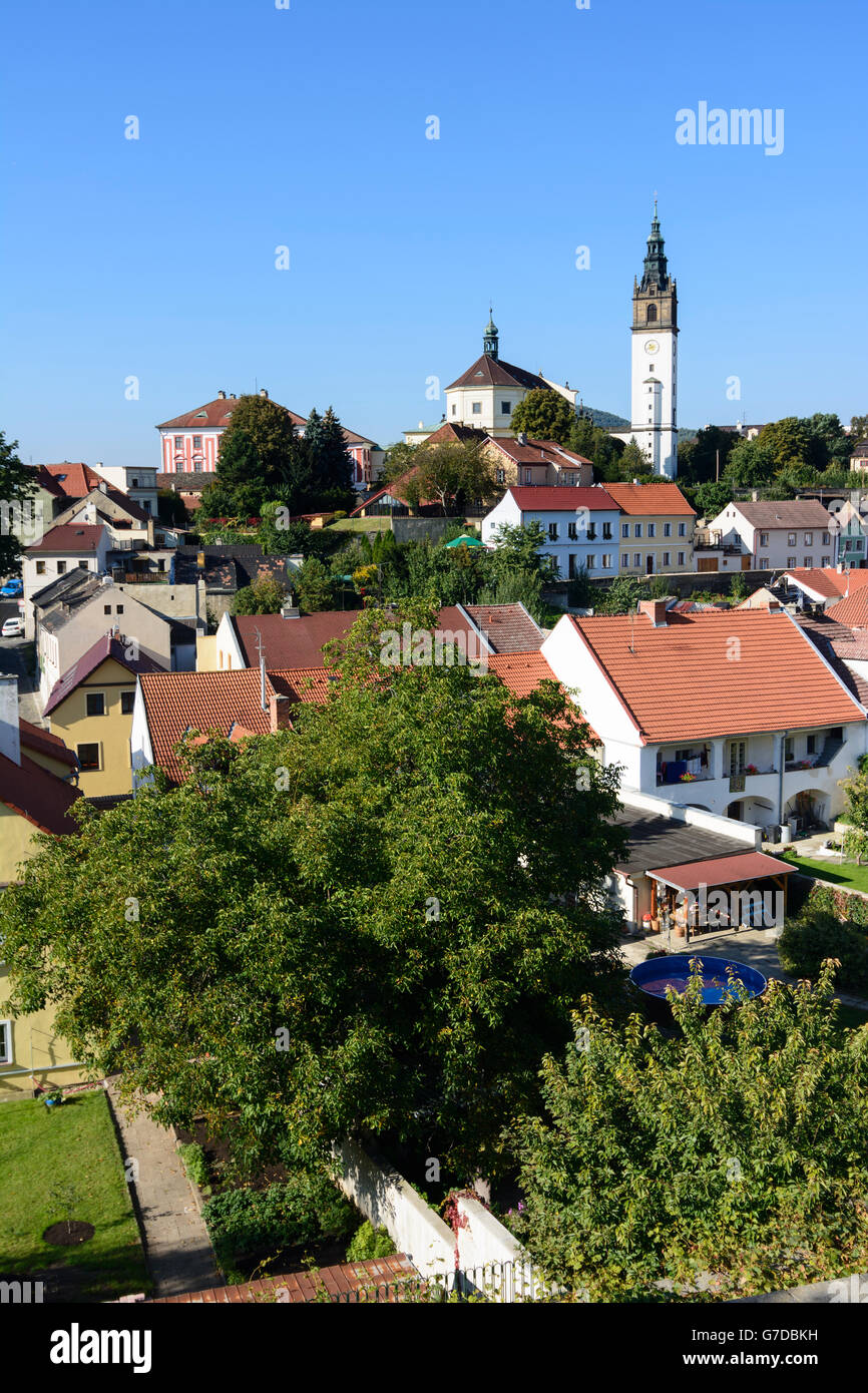 Guardando per la cattedrale di St. Stephan, Litoměřice (Leitmeritz), Repubblica Ceca Ustecky, Aussiger Regione Usti nad Labem regione, Foto Stock