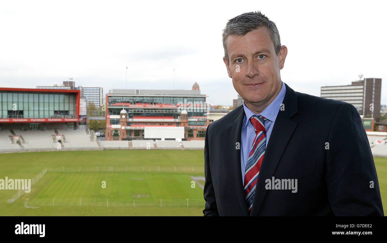 Nuovo direttore del cricket e capo allenatore del Lancashire County Cricket Club Ashley Giles, nella foto di Old Trafford Cricket Ground, Lancashire. Foto Stock