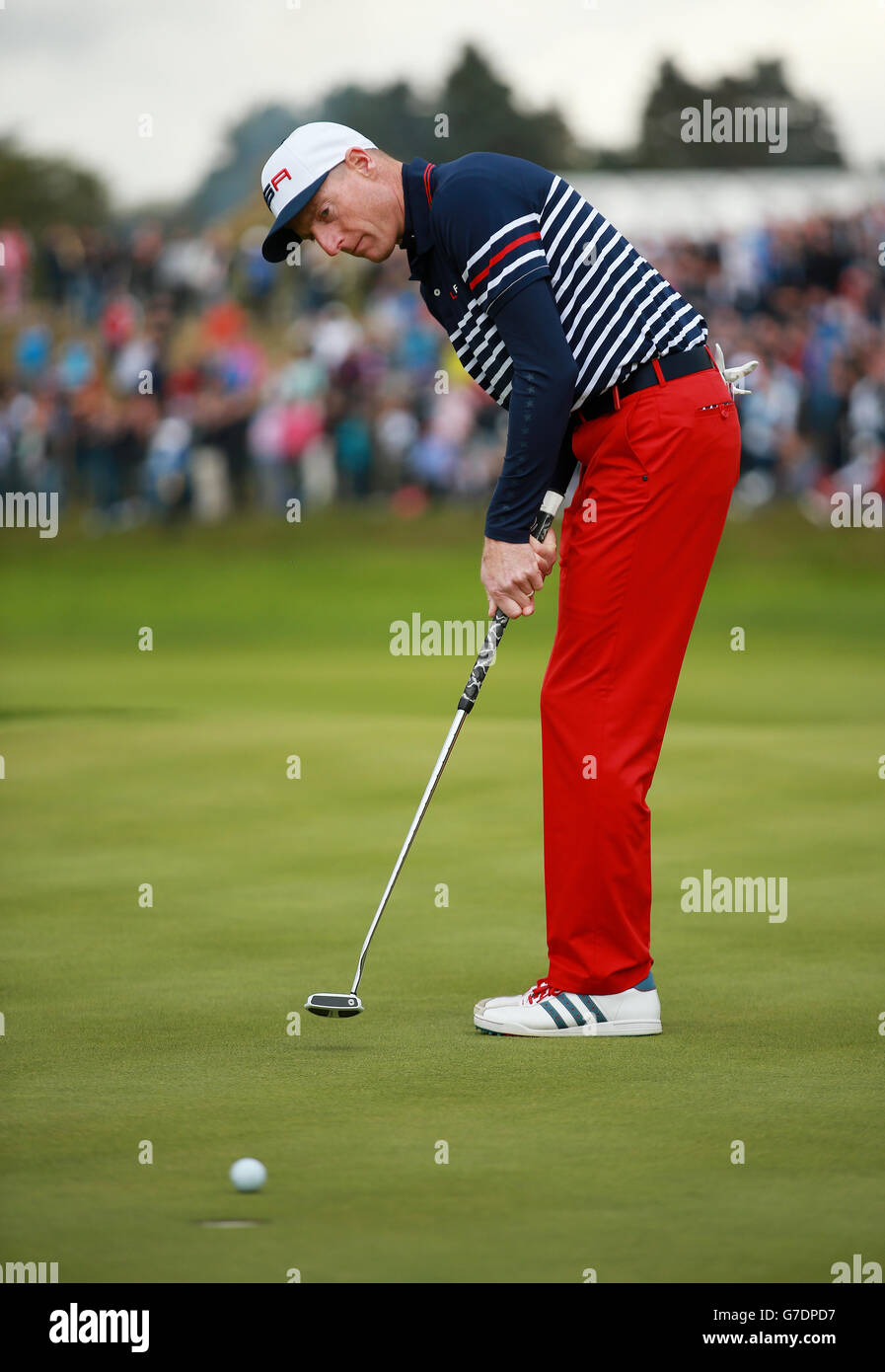 Jim Furyk degli Stati Uniti durante il terzo giorno della 40° Ryder Cup al Gleneagles Golf Course, Perthshire. Foto Stock