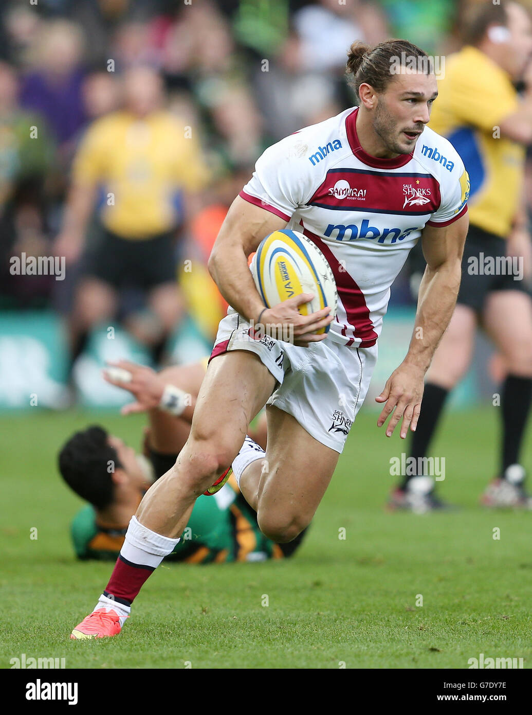 Tom Arscott di sale durante la partita Aviva Premiership ai Franklin's Gardens, Northampton. Foto Stock