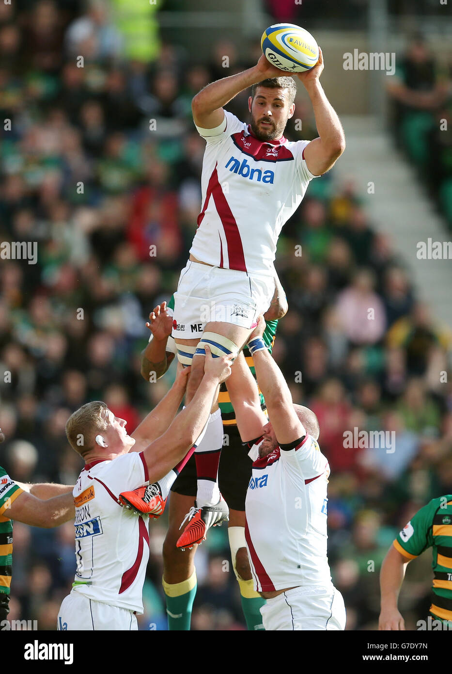 Rugby Union - Aviva Premiership - Northampton Saints / sale Sharks - Franklin's Gardens. Sale's Mark Easter durante la partita Aviva Premiership presso i Franklin's Gardens di Northampton. Foto Stock