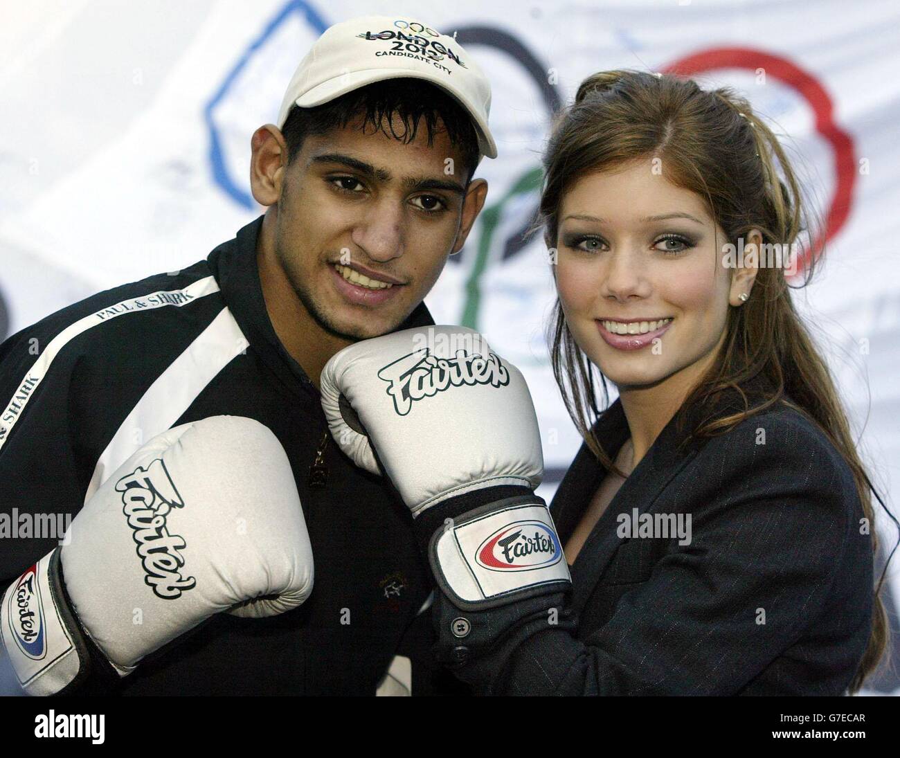 Amir Khan e Nikki Sanderson Olimpiadi Foto Stock