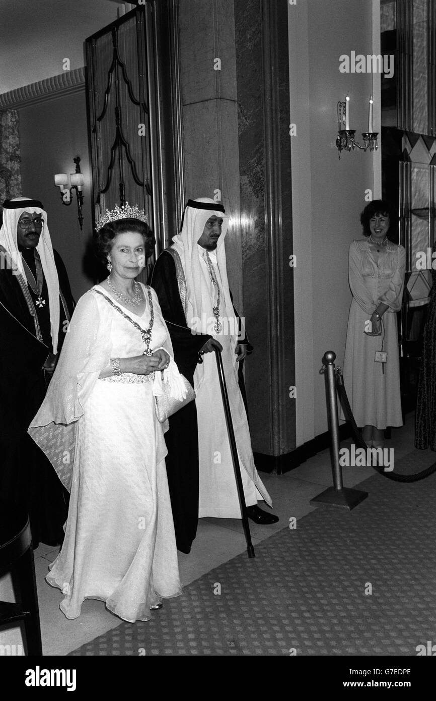 Royalty - King Khalid Visita di Stato - Claridge's, Londra Foto Stock