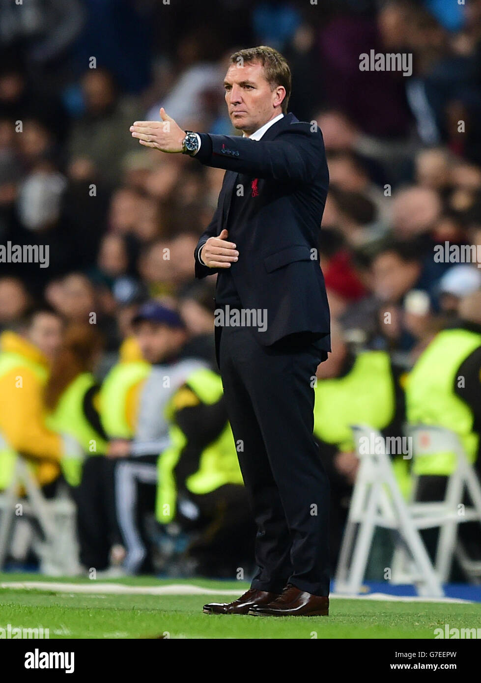 Il manager di Liverpool Brendan Rodgers durante la partita della UEFA Champions League Group B al Santiago Bernabeu, Madrid, Spagna. PREMERE ASSOCIAZIONE foto. Data immagine: Martedì 4 novembre 2014. Vedi PA storia CALCIO Madrid. Il credito fotografico dovrebbe leggere Adam Davy/PA Wire. Foto Stock