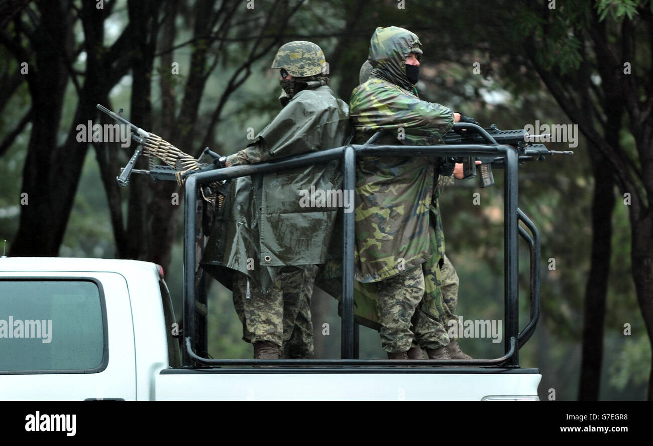 Soldier pattuglia Monterrey, Messico, STAMPA ASSOCIAZIONE foto. Il credito fotografico dovrebbe essere: Anthony Devlin/PA Wire Foto Stock