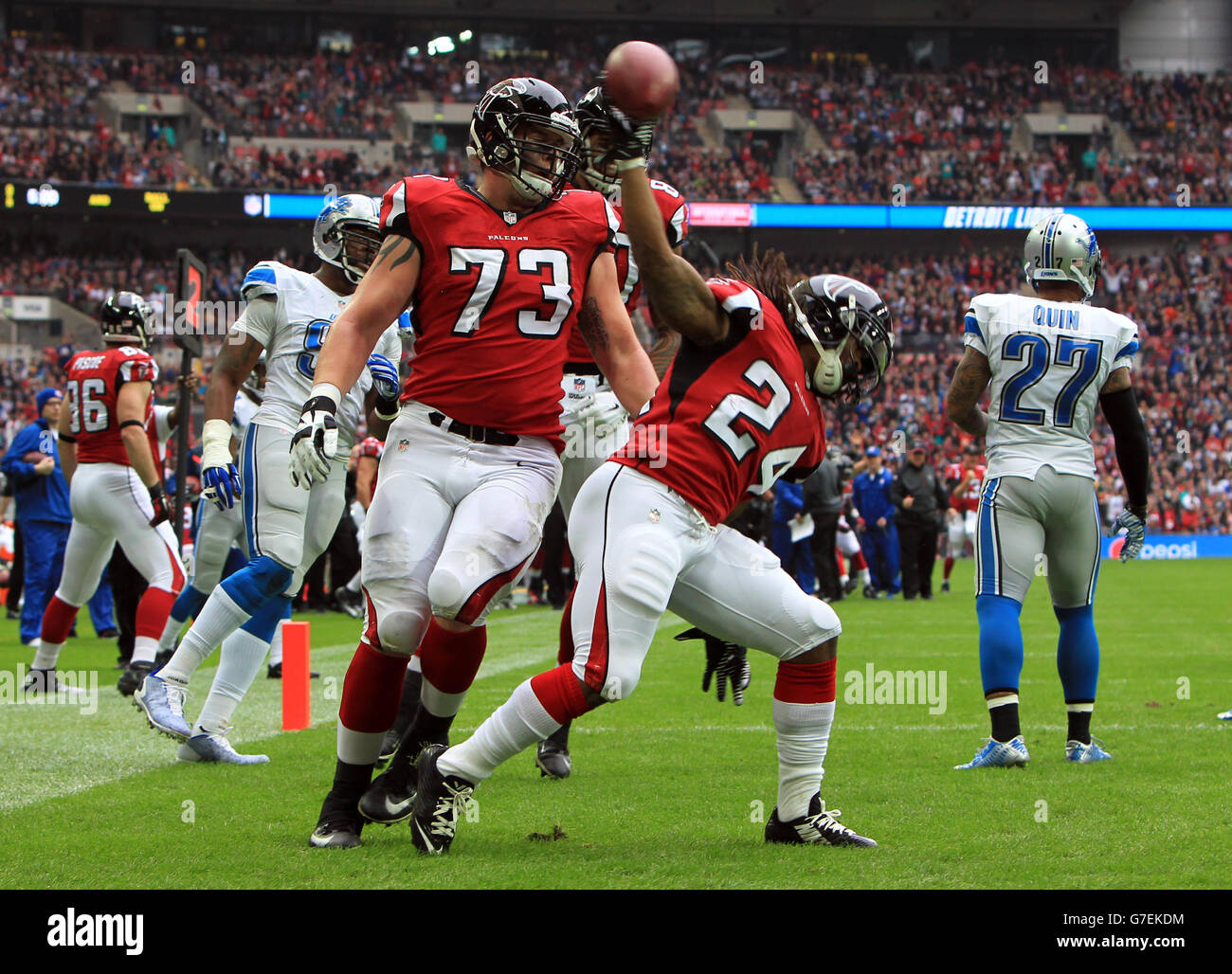 Football americano - NFL International Series 2014 - Detroit Lions v Atlanta Falcons - Wembley Stadium Foto Stock