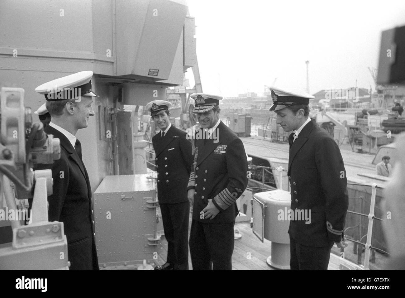 Royalty - HMS Bronington - Duca di Edimburgo - Rosyth Base Navale Foto Stock