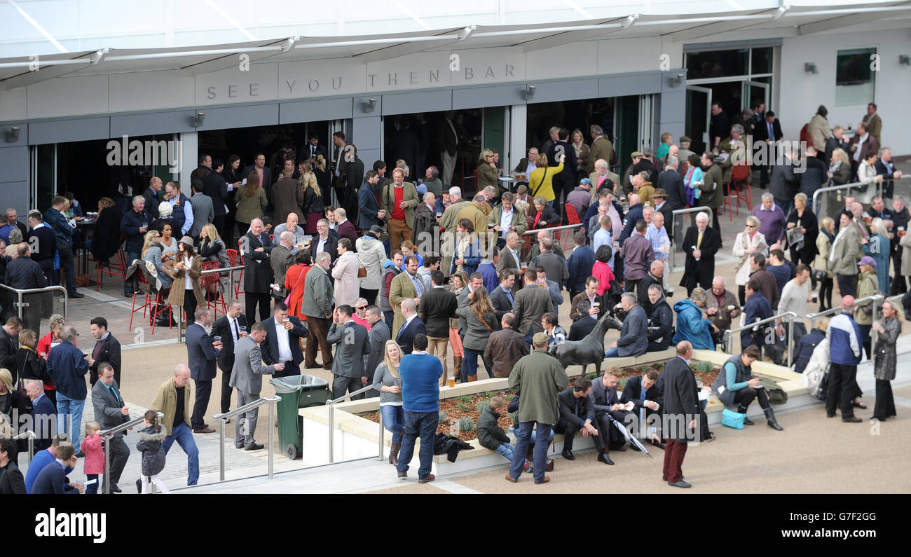 Una vista generale del recentemente aperto vi vede poi bar durante il secondo giorno della riunione Showcase 2014 a Cheltenham Racecourse, Cheltenham. Foto Stock