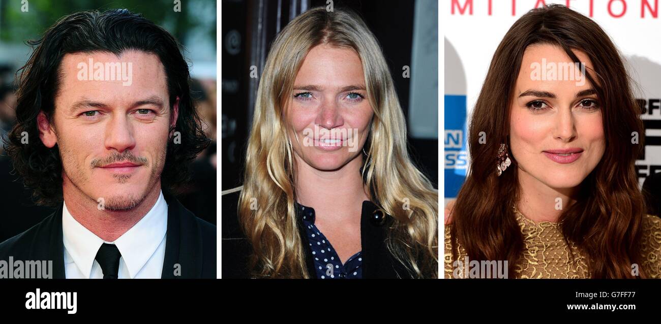 File foto di (da sinistra) Luke Evans, Jodie Kidd e Keira Knightley. Foto Stock