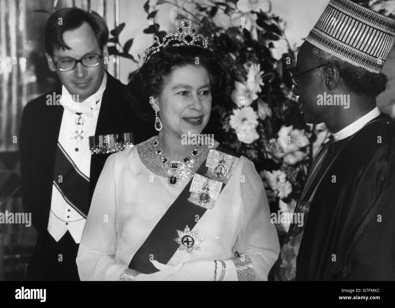 Royalty - Presidente Shagari Visita di Stato - Claridge's, Londra Foto Stock