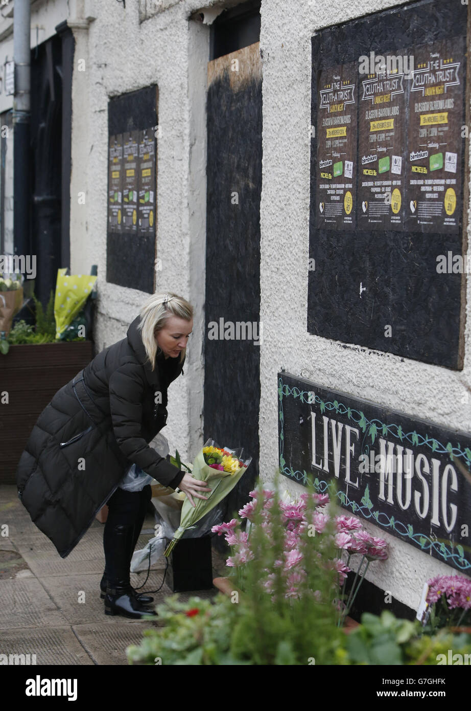 Glasgow Elicottero incidente memoriale di servizio Foto Stock
