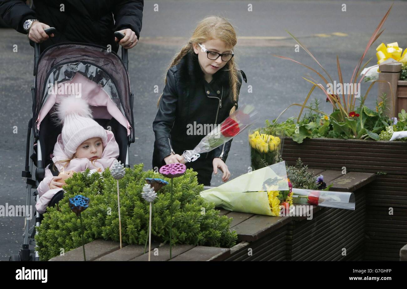 Glasgow Elicottero incidente memoriale di servizio Foto Stock