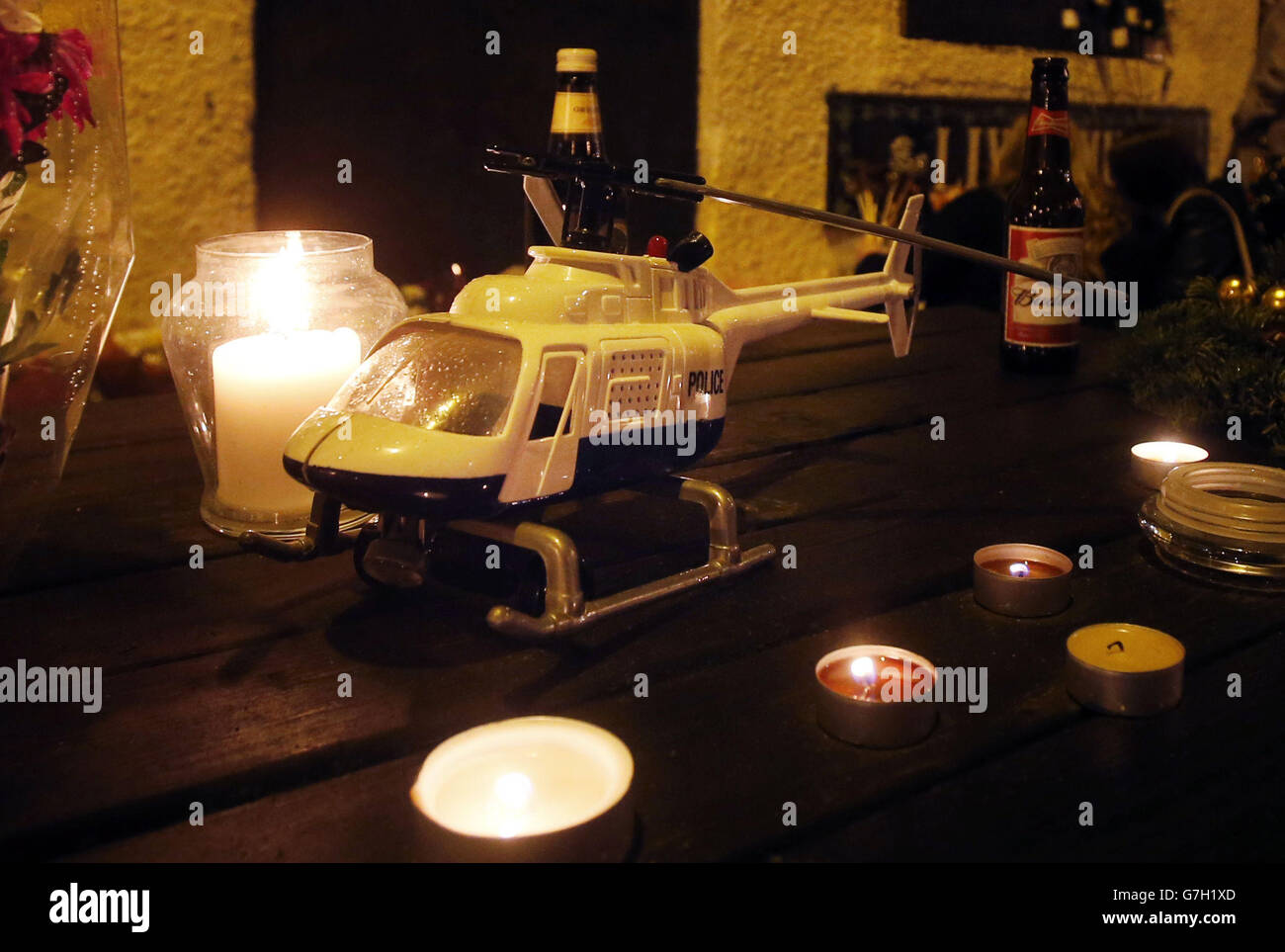 Glasgow Elicottero incidente memoriale di servizio Foto Stock