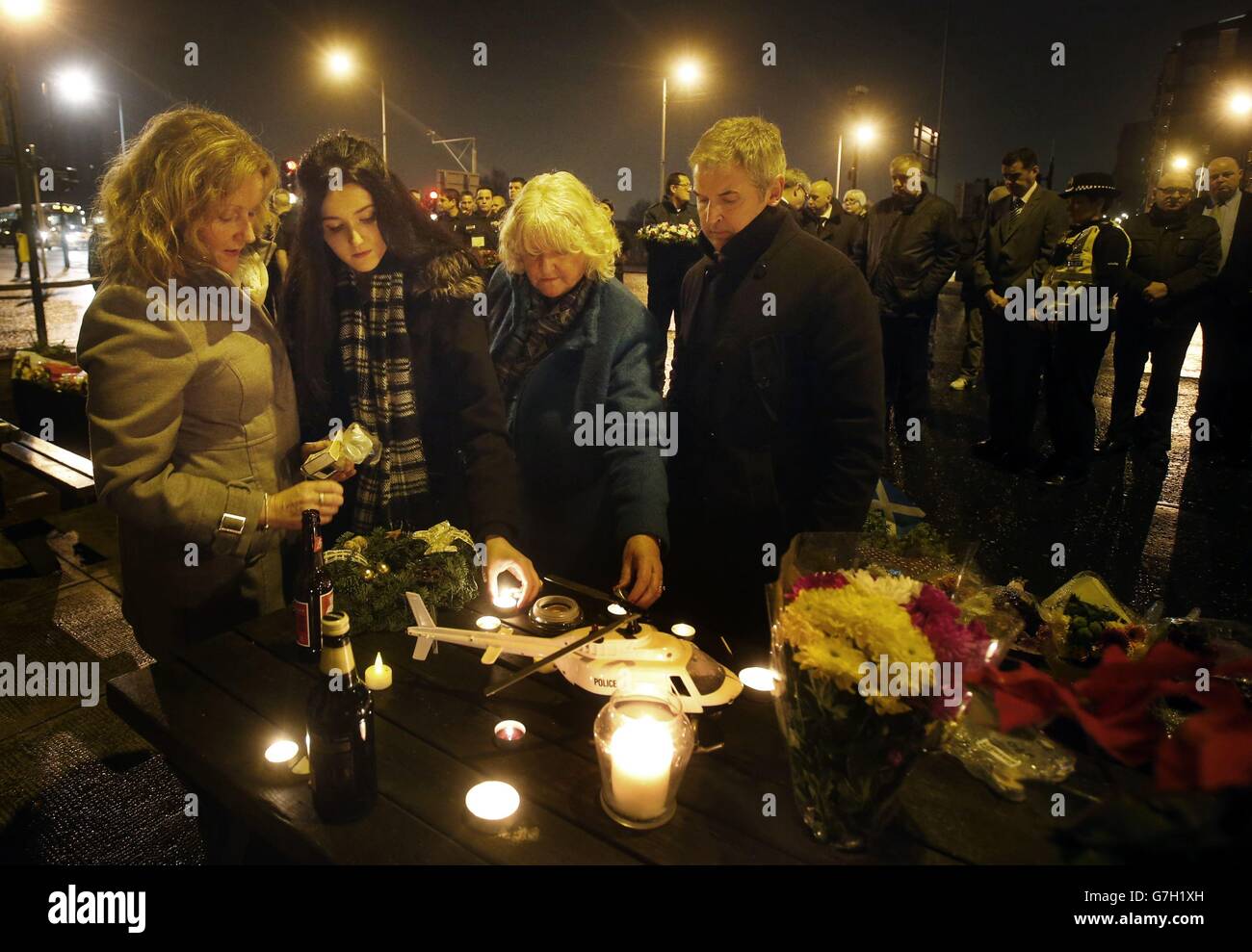 Glasgow Elicottero incidente memoriale di servizio Foto Stock