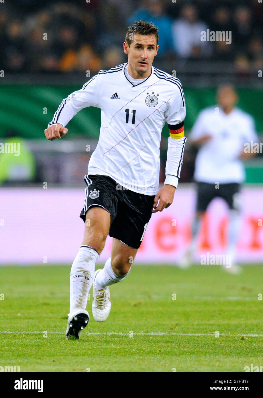 Miroslav KLOSE, la Germania, la partita di calcio internazionale, amichevole, Germania - Paesi Bassi 3:0, Imtech Arena, Amburgo Foto Stock
