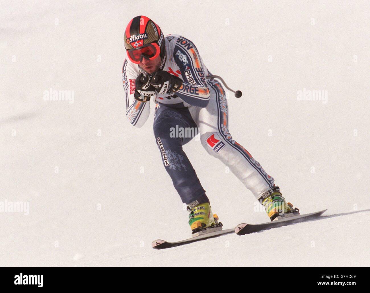 Sci ... Wengen sci ... Coppa del Mondo di Slalom ... In discesa uomini Foto Stock