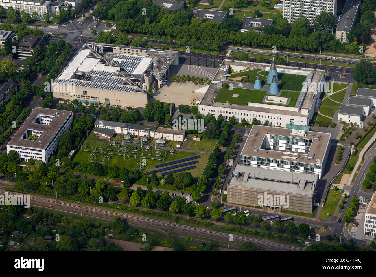 Vista aerea, KAH,Federal Art Gallery e Bonn Art Museum, Bonn, Renania, Renania settentrionale-Vestfalia,germania,della Renania settentrionale-Vestfalia Foto Stock