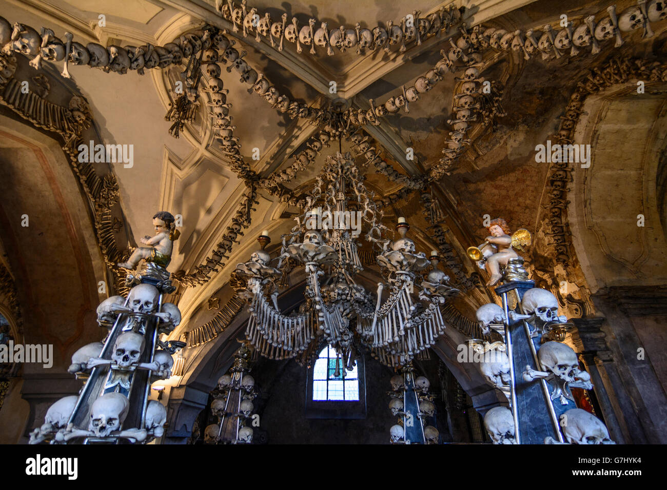 Ossario Kostnice ( ) in Sedlec, Kutná Hora (Kuttenberg), Repubblica Ceca, Stredocesky, Mittelböhmen, Boemia centrale, Foto Stock