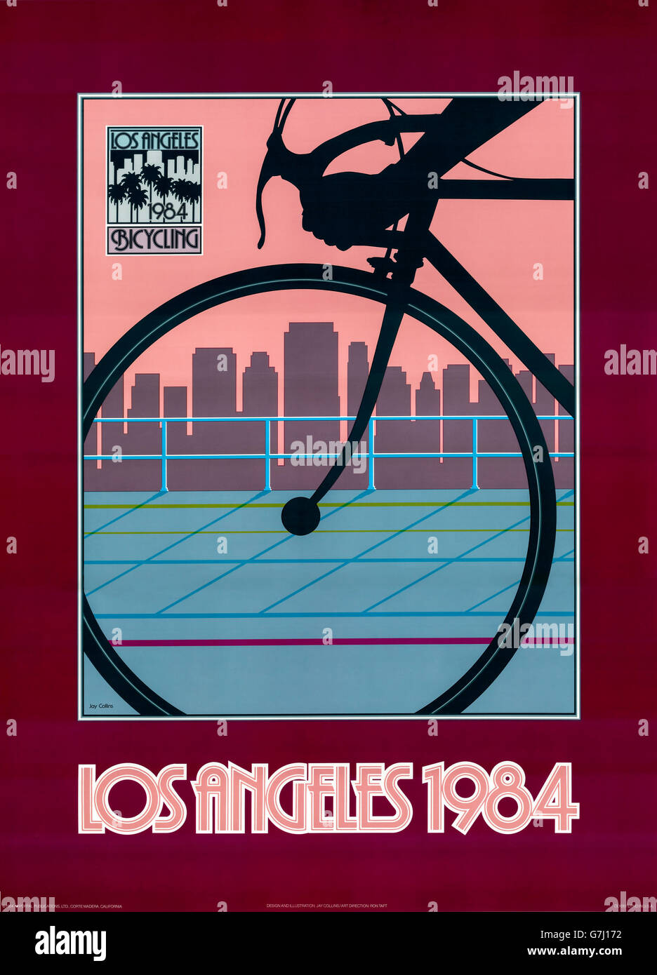Los Angeles 1984 Olympic Ciclismo Poster Foto Stock