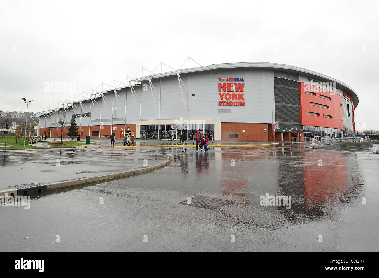 L'AESSEAL New York Stadium prima di dare il via alla terza partita della fa Cup presso l'AESSEAL New York Stadium di Rotherham. Foto Stock