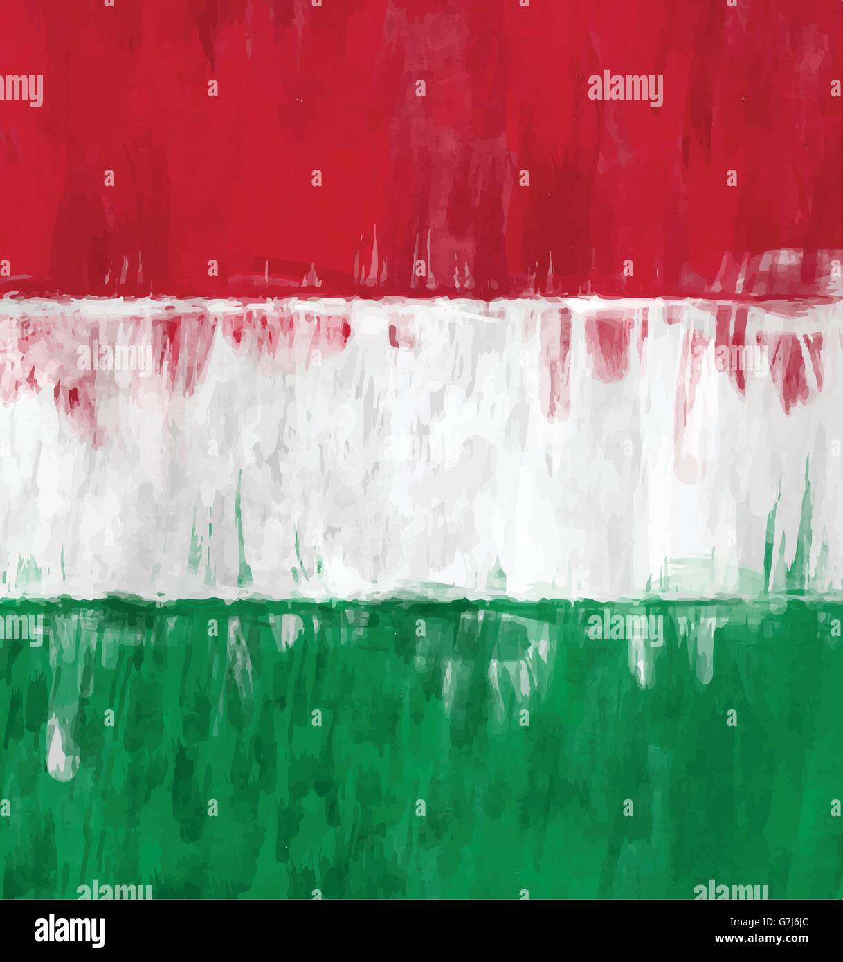 Bandiera ungherese sketchy pittura vettoriale illustrazione dello sfondo Illustrazione Vettoriale