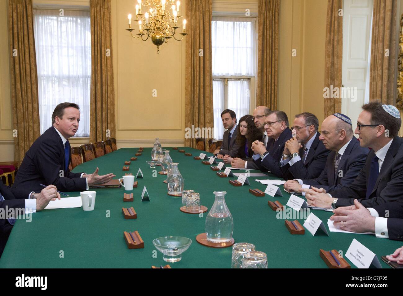 Leadership ebraica Consiglio soddisfare con Cameron Foto Stock