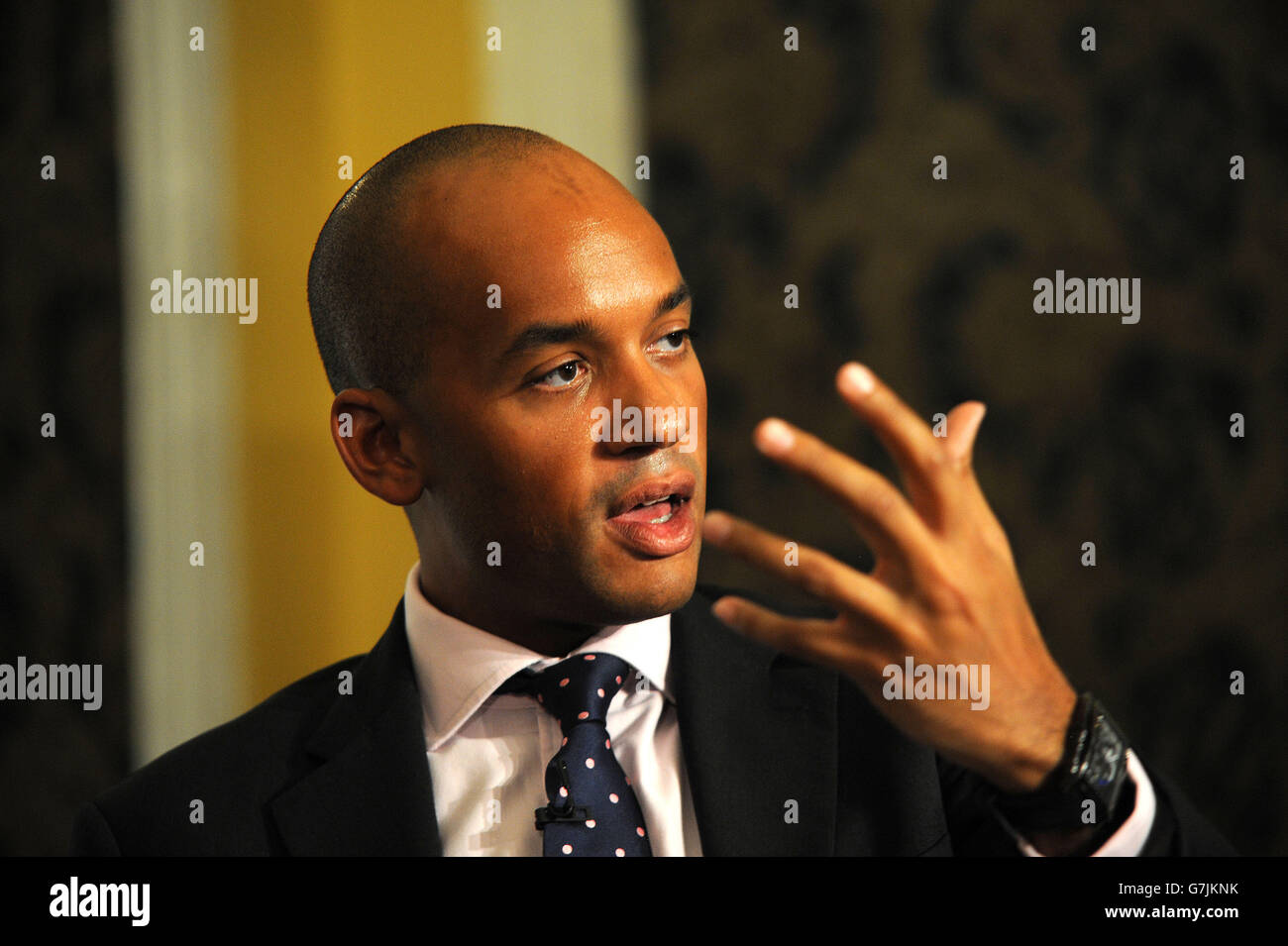 27-30 settembre Chuka Umunna, MP, intervenendo a un incontro della frangia 'Securing la Gran Bretagna e il futuro economico dell'Europa". Foto Stock