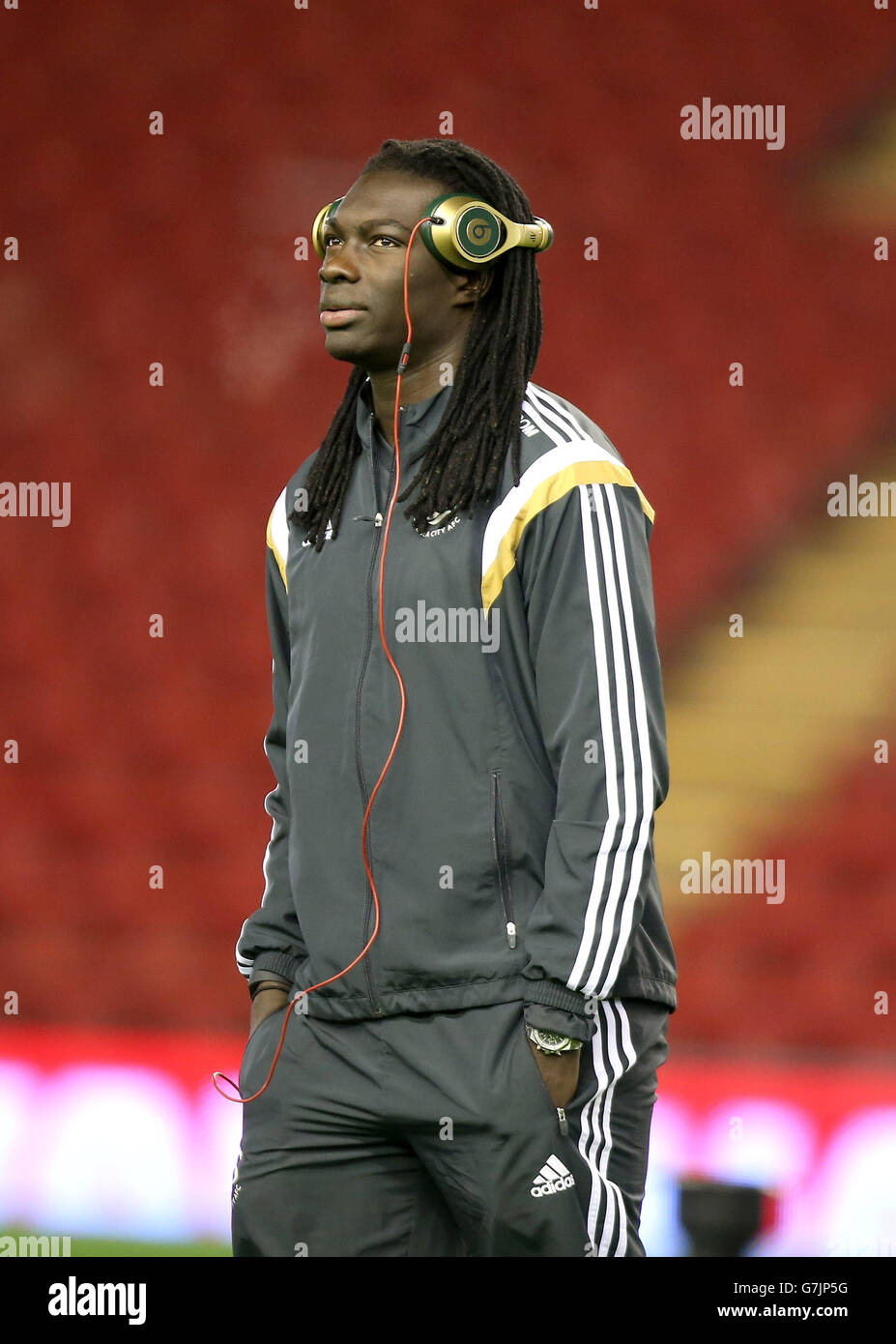 Calcio - Barclays Premier League - Liverpool / Swansea City - Anfield. Il Bafetimbi Gomis di Swansea City durante la partita della Barclays Premier League ad Anfield, Liverpool. Foto Stock