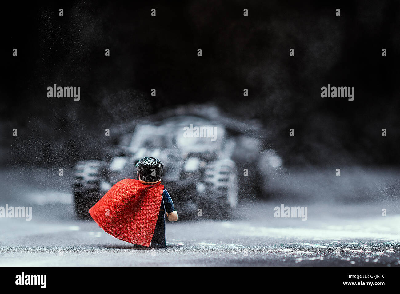 Lego Batman v Superman Batmobile Showdown Foto Stock